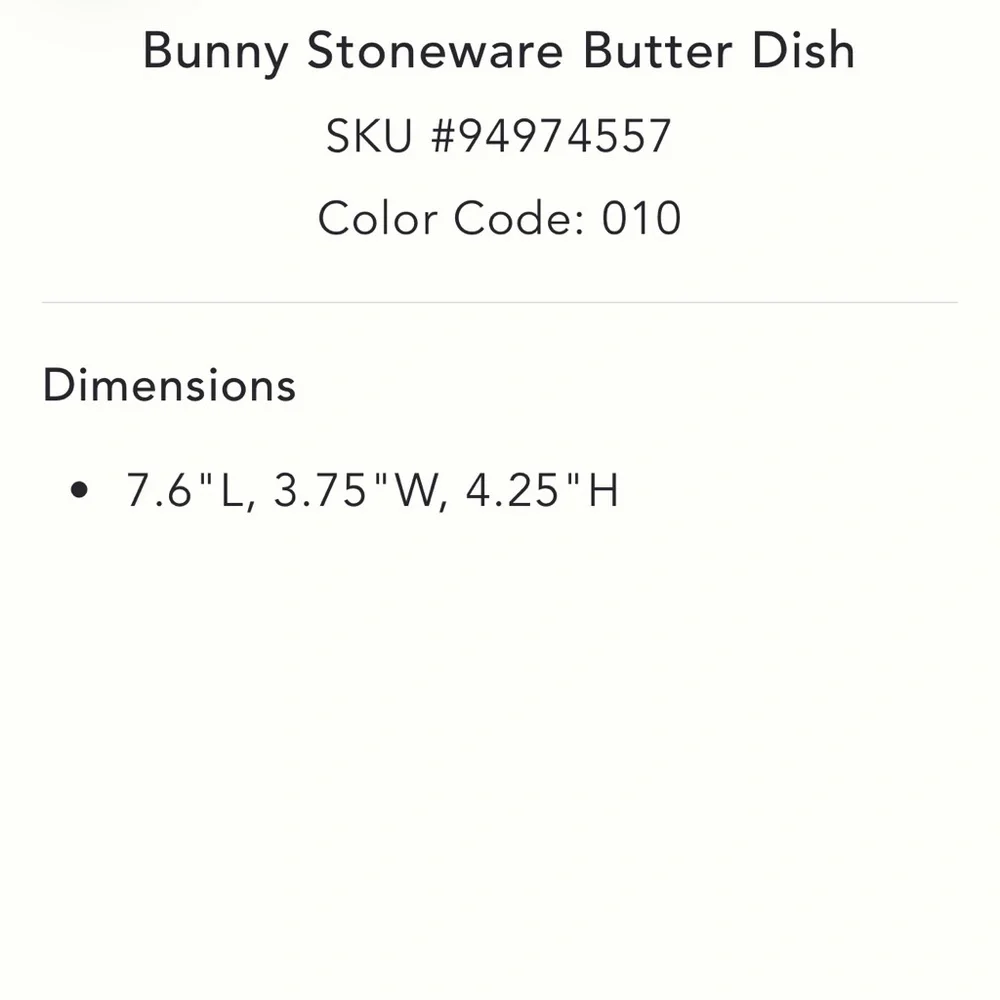 Anthropologie NWT Bunny Butter Dish w/ Gold Bunny Accent Ceramic Easter Spring - Picture 4 of 7